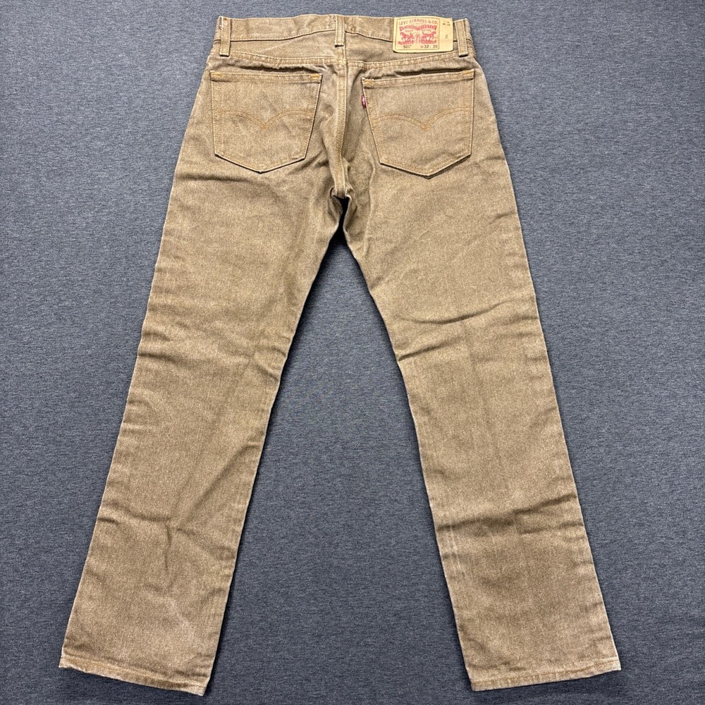 Levi's 501 Jeans Mens 32x30 Brown Button Fly Straight Leg Streetwear Denim Work